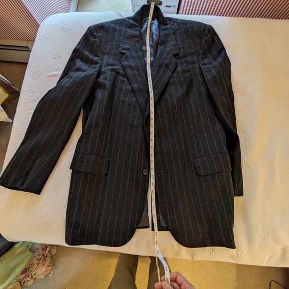 Oxford clothing gray pinstripe flannel sport coat Blazer
